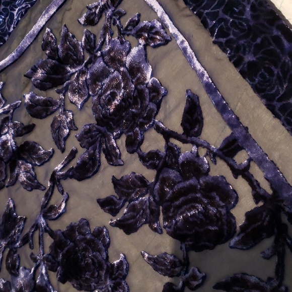 Purple Blue Burnout Silk Scarf - Picture 9 of 16